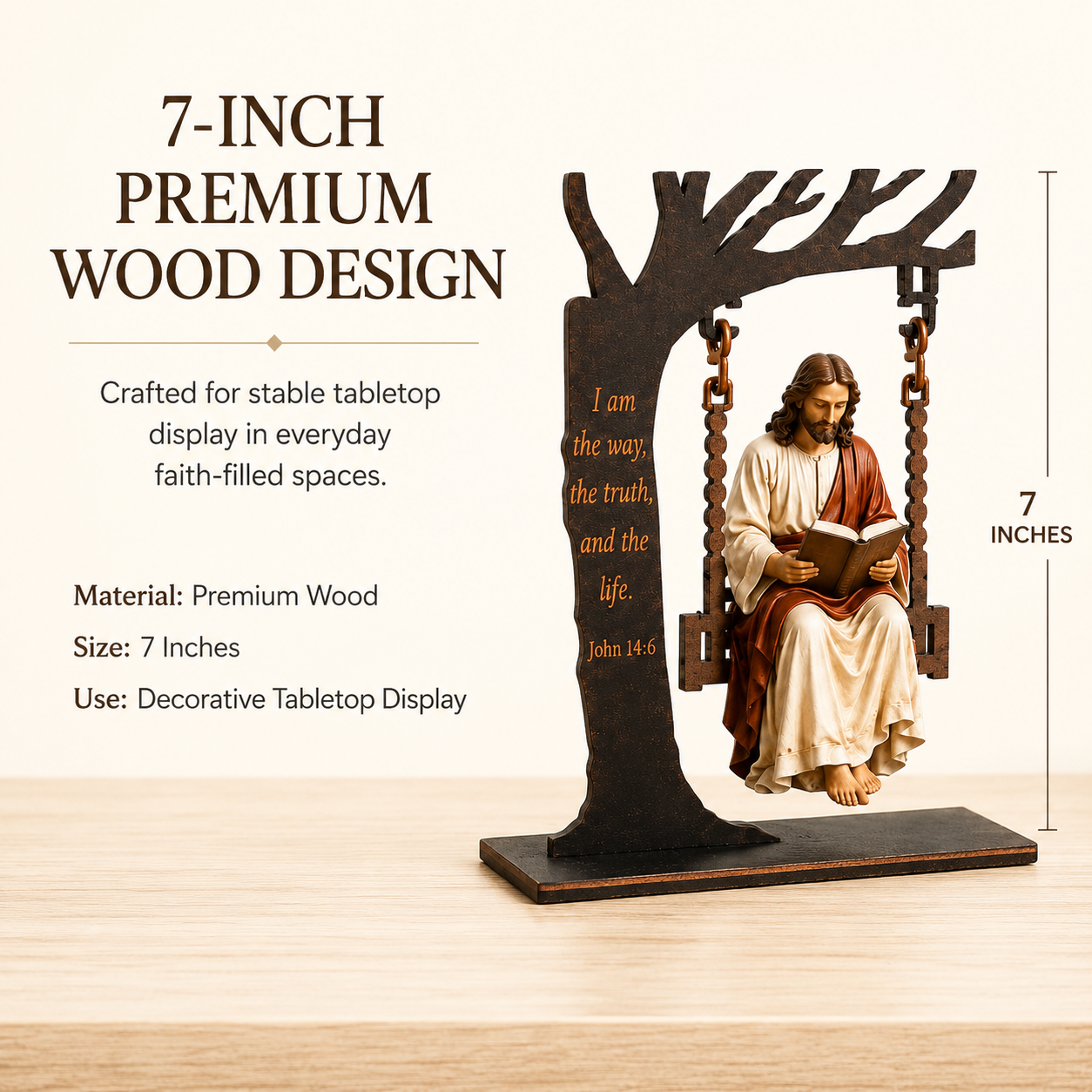 🔥Last Day 59% OFF✝️Jesus Swing Ornament – John 14:6 Faith Table Decor