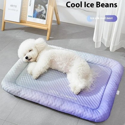 🧊Pet Cooling Pad Mat for Dogs and Cats - 🐕Ice Silk Summer Cool Bed Blanket in Gradient Colours