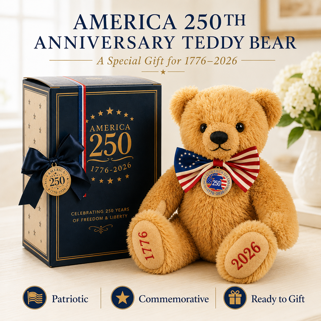 🏆Flash Sale 60% OFF- America 250 Commemorative Teddy Bear