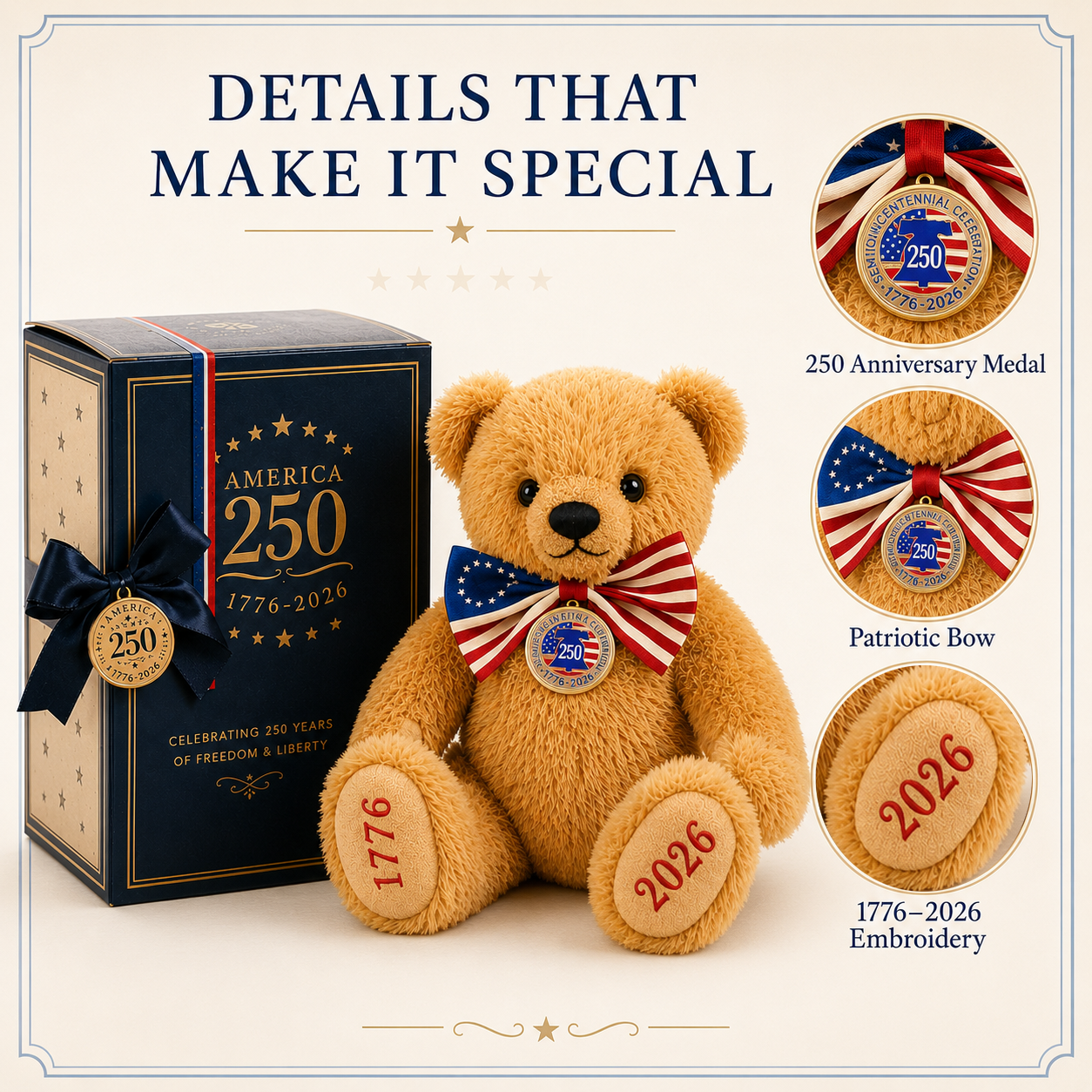 🏆Flash Sale 60% OFF- America 250 Commemorative Teddy Bear