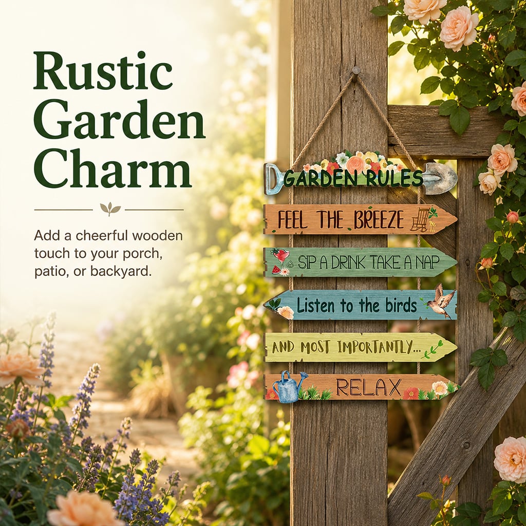 🔥Last Day 59% OFF🌿Rustic Wooden Garden Hanging Sign Wall Decor Plaque