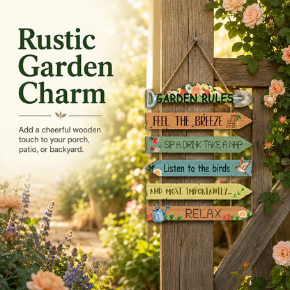 🔥Last Day 59% OFF🌿Rustic Wooden Garden Hanging Sign Wall Decor Plaque