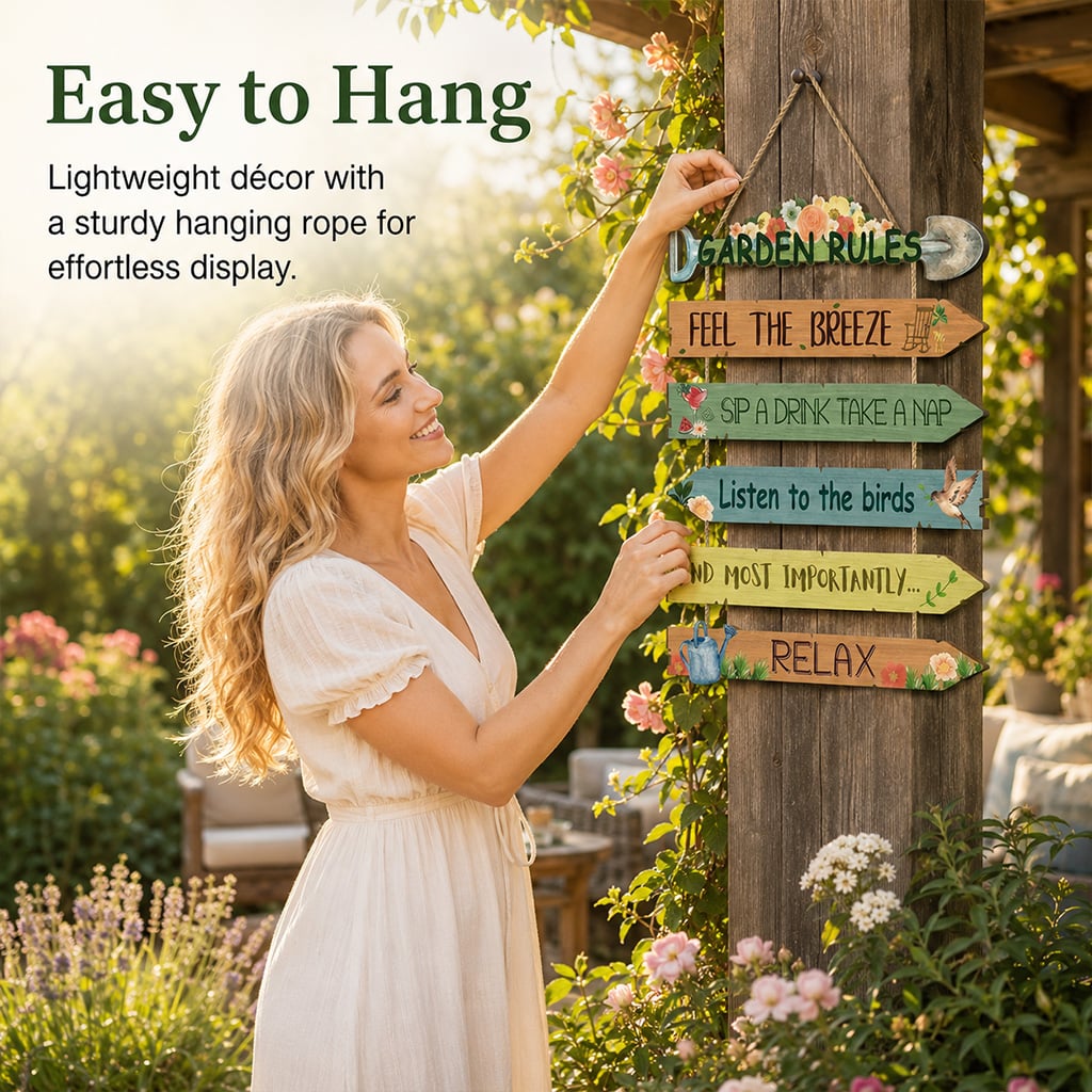🔥Last Day 59% OFF🌿Rustic Wooden Garden Hanging Sign Wall Decor Plaque