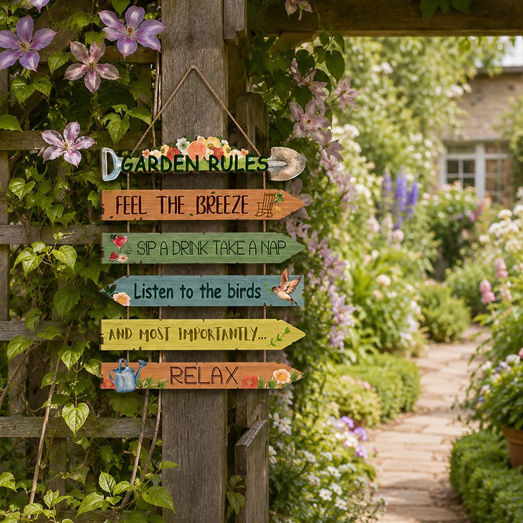 🔥Last Day 59% OFF🌿Rustic Wooden Garden Hanging Sign Wall Decor Plaque