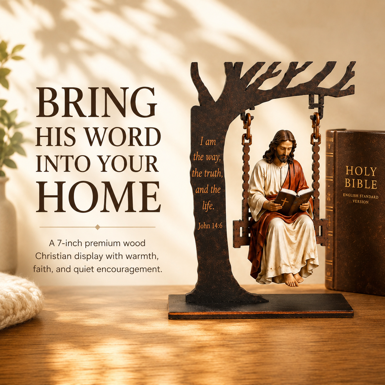 🔥Last Day 59% OFF✝️Jesus Swing Ornament – John 14:6 Faith Table Decor