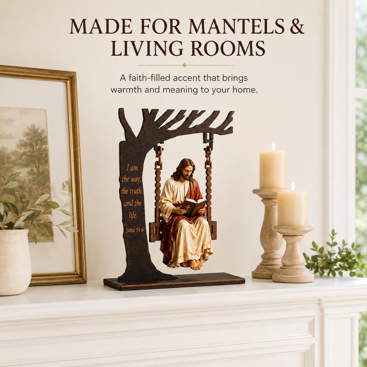 🔥Last Day 59% OFF✝️Jesus Swing Ornament – John 14:6 Faith Table Decor