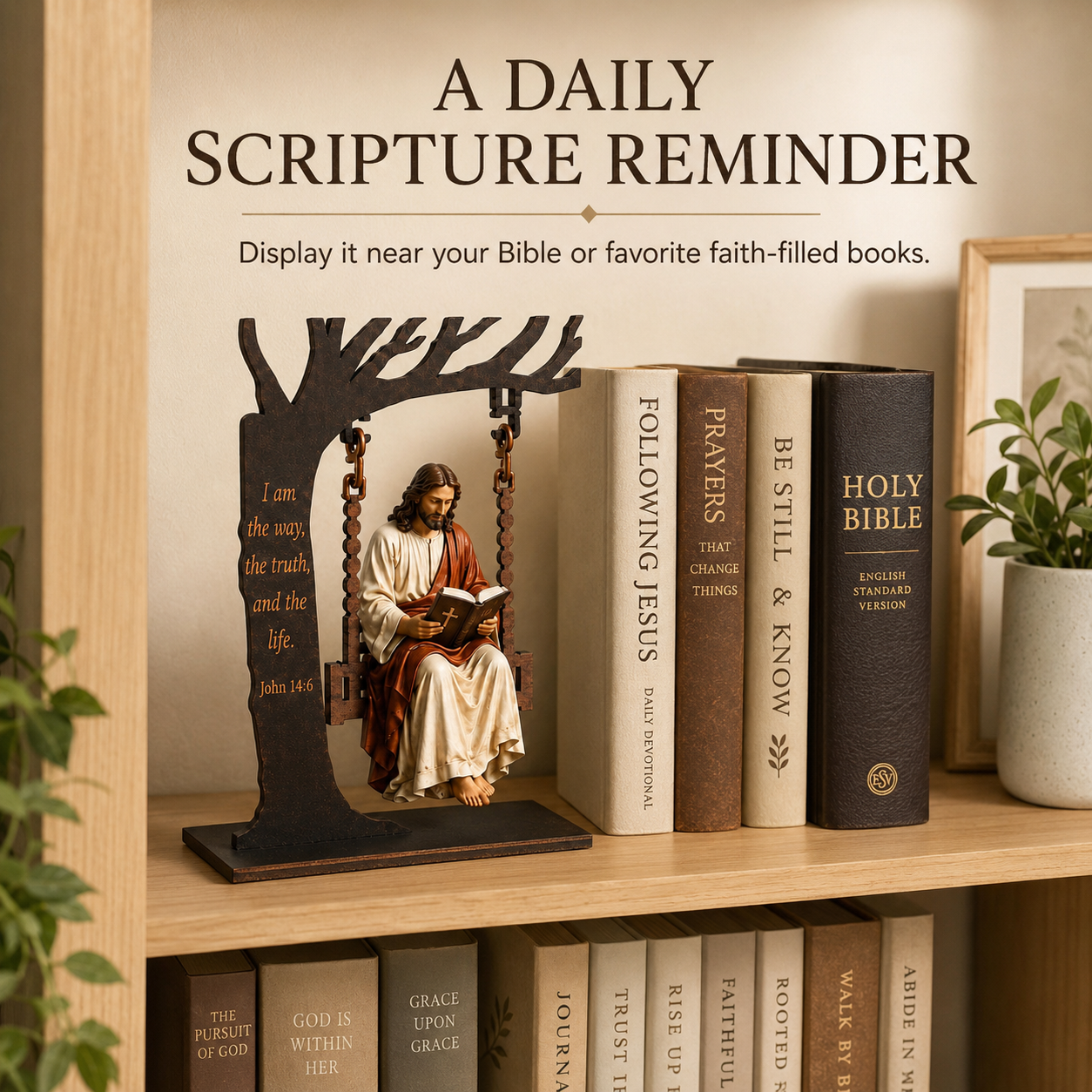 🔥Last Day 59% OFF✝️Jesus Swing Ornament – John 14:6 Faith Table Decor