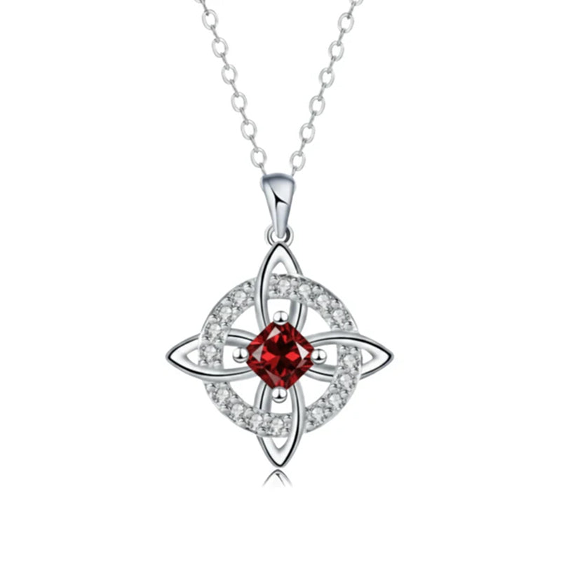 🔮Mystical Birthstone Witches Knot Necklace – Natural Crystal💞Protect Your Loved Ones