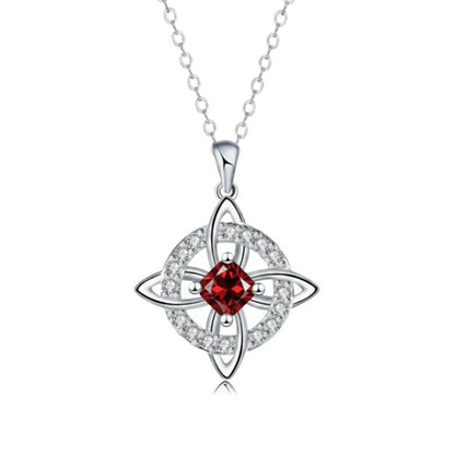 🔮Mystical Birthstone Witches Knot Necklace – Natural Crystal💞Protect Your Loved Ones