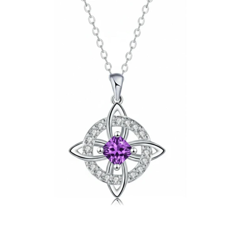 🔮Mystical Birthstone Witches Knot Necklace – Natural Crystal💞Protect Your Loved Ones