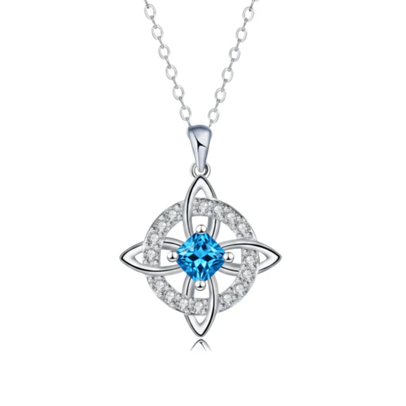 🔮Mystical Birthstone Witches Knot Necklace – Natural Crystal💞Protect Your Loved Ones