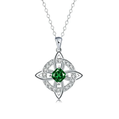 🔮Mystical Birthstone Witches Knot Necklace – Natural Crystal💞Protect Your Loved Ones