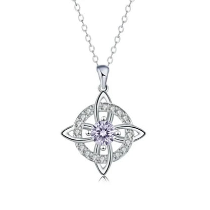 🔮Mystical Birthstone Witches Knot Necklace – Natural Crystal💞Protect Your Loved Ones