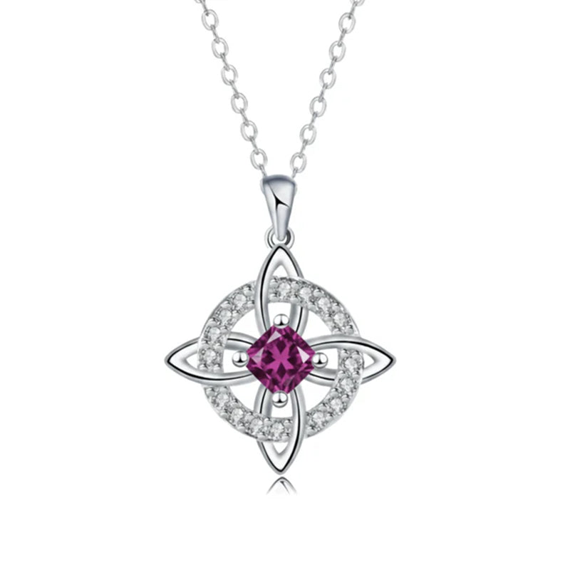 🔮Mystical Birthstone Witches Knot Necklace – Natural Crystal💞Protect Your Loved Ones