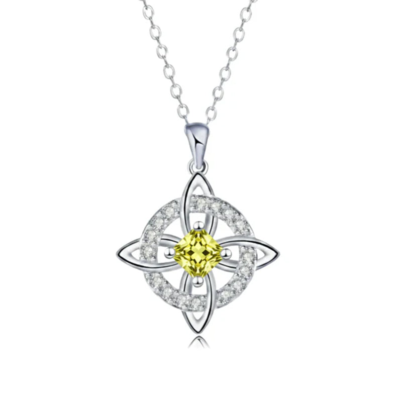 🔮Mystical Birthstone Witches Knot Necklace – Natural Crystal💞Protect Your Loved Ones