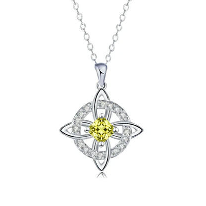 🔮Mystical Birthstone Witches Knot Necklace – Natural Crystal💞Protect Your Loved Ones