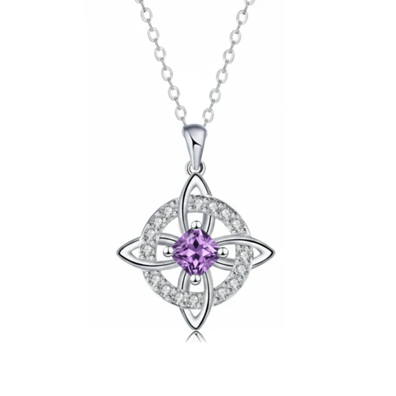🔮Mystical Birthstone Witches Knot Necklace – Natural Crystal💞Protect Your Loved Ones