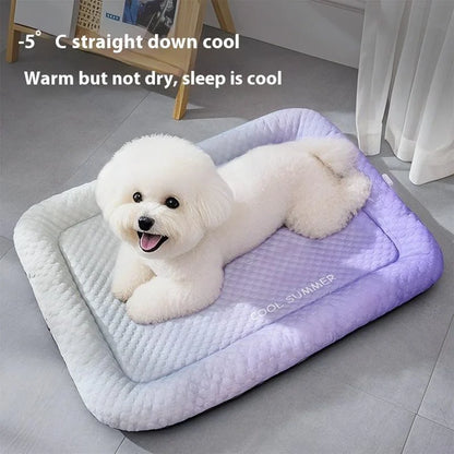 🧊Pet Cooling Pad Mat for Dogs and Cats - 🐕Ice Silk Summer Cool Bed Blanket in Gradient Colours